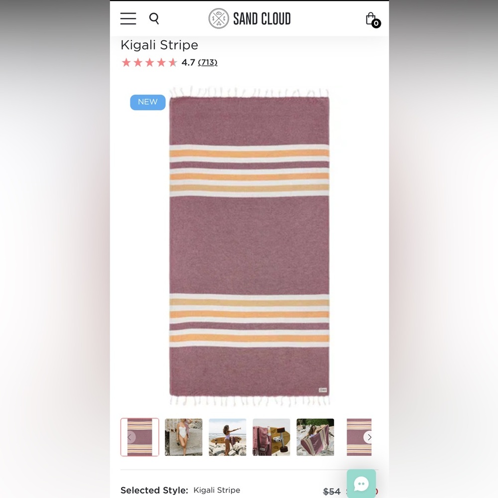 NWT Sand Cloud Kigali Stripe Towel in Terracotta